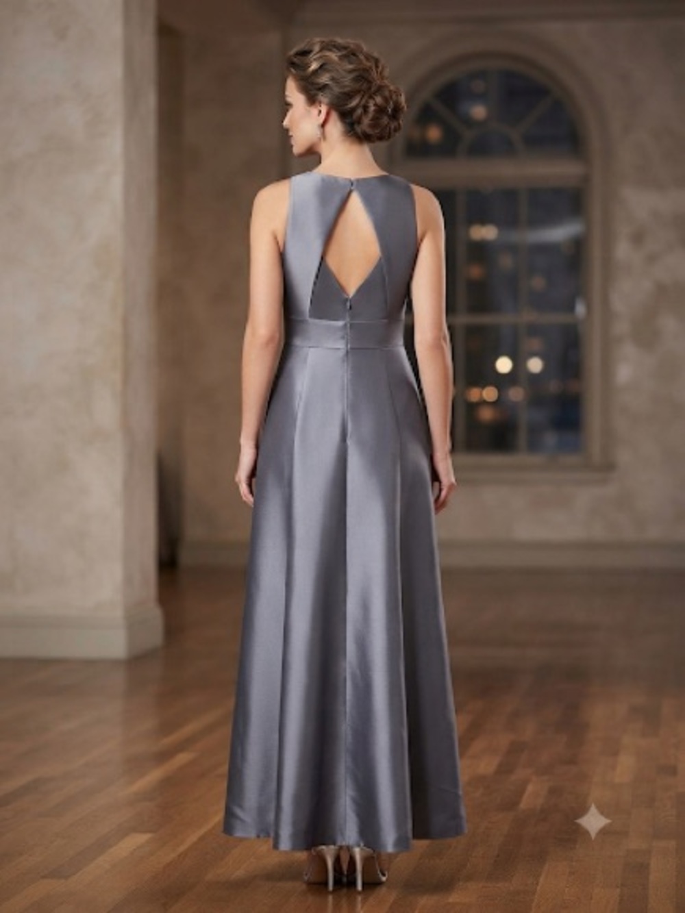 ALFRED SUNG Gray V-Neck Maxi Dress - Picture 3 of 6